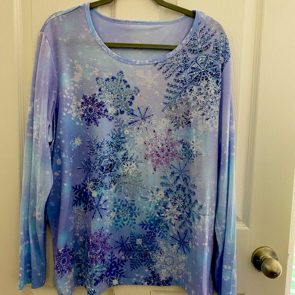 Gloria Vanderbilt Snowflake Shirt Size 2X